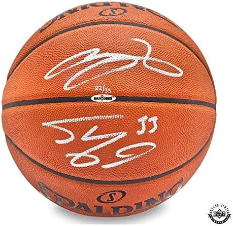 Истински Баскетбол с автограф Шакила о ' Нийл и беше Леброн Джеймс - Горната палуба - Баскетболни топки с автографи