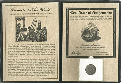1695 Без знака на ментата Истински пират Сребърна монета от 17-ти век, принадлежавшая крал на пиратите Хенри Сертификат за автентичност и притежателя & Album Inc. продавач?