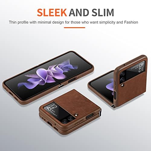Калъф MALEWOLF за Samsung Galaxy Z Flip 4, Тънък устойчив на удари Защитен калъф за вашия телефон от изкуствена кожа, който предпазва
