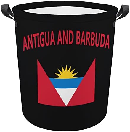 Флаг Антигуа И Барбуда Голяма Кошница за дрехи, Сгъваема Кошница за Дрехи Здрава Кошница За Съхранение на Играчки Органайзер