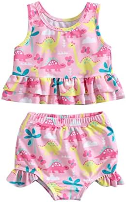 Бански за Новородените момичета, Детски Бански костюм за деца, Пролетно-Летни Памучни хавлии за плаж, бански костюм с къси ръкави и цветен