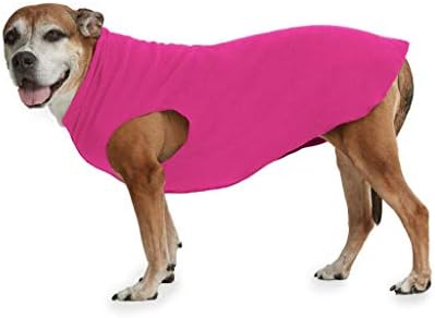 ESPAWDA Мек и Монтиране Жилетка за кучета от еластичен руно, Пуловер-яке за Малки кучета, Средни кучета, по-Големи Кучета (3X-Големи, Ярко-розов)