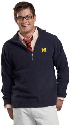 NCAA Michigan Wolverines Вълнен Пуловер с цип Наполовина